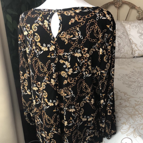 Adrianna Papell 3/4 sleeve with tie front blouse size L - Picture 3 of 6